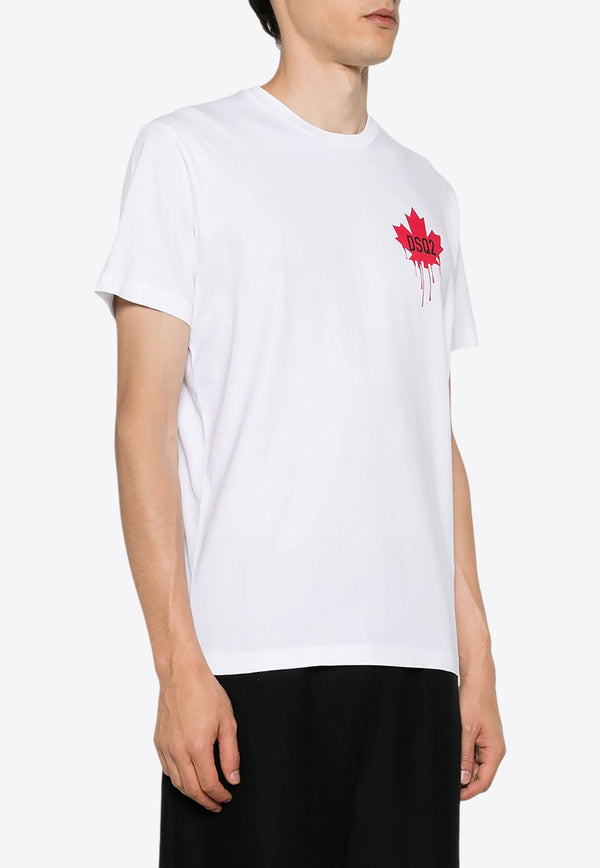 Maple Leaf Print Crewneck T-shirt