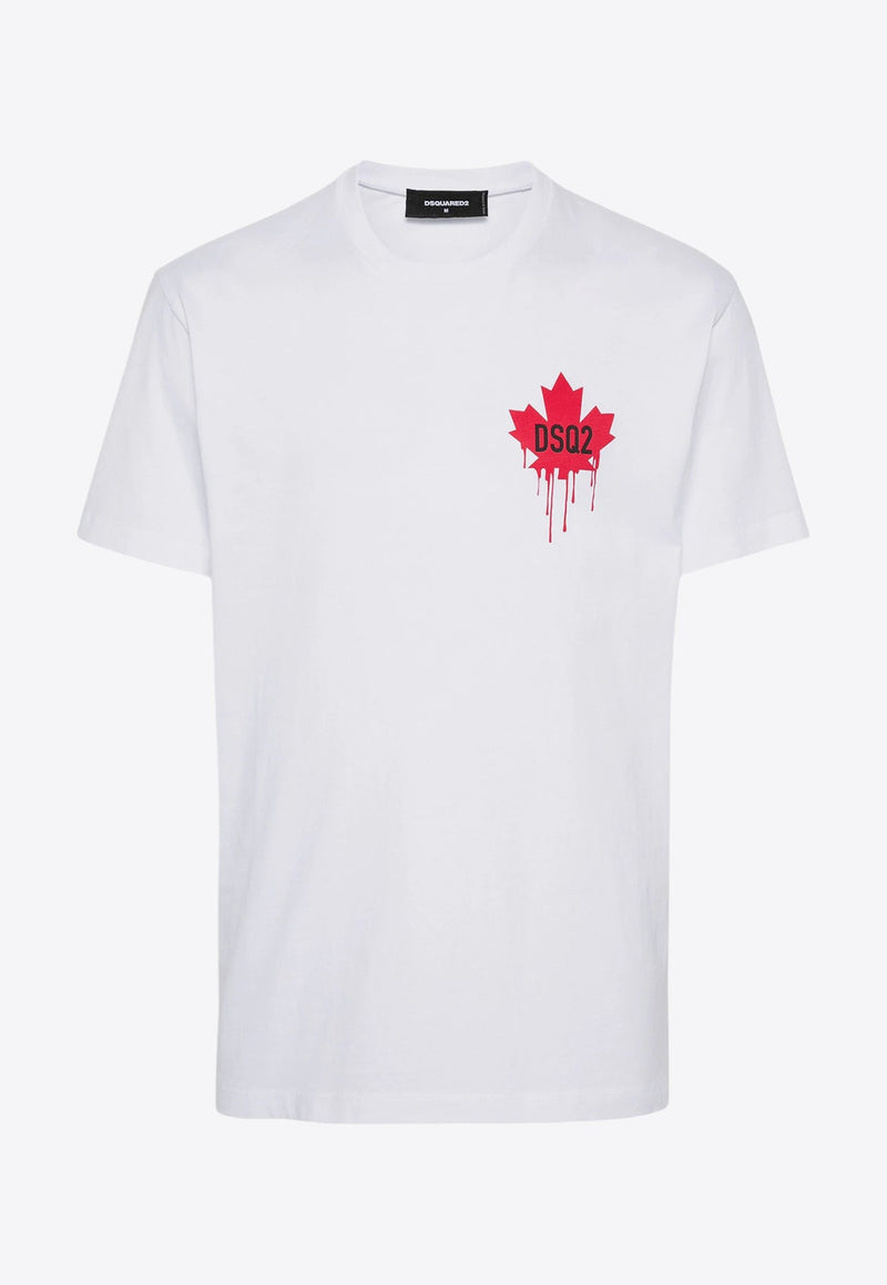 Maple Leaf Print Crewneck T-shirt