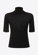 Gigi High-Neck Wool Knit Top