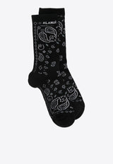 Bandana Print Ribbed Socks