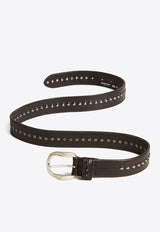 Studded Calf Leather Belt