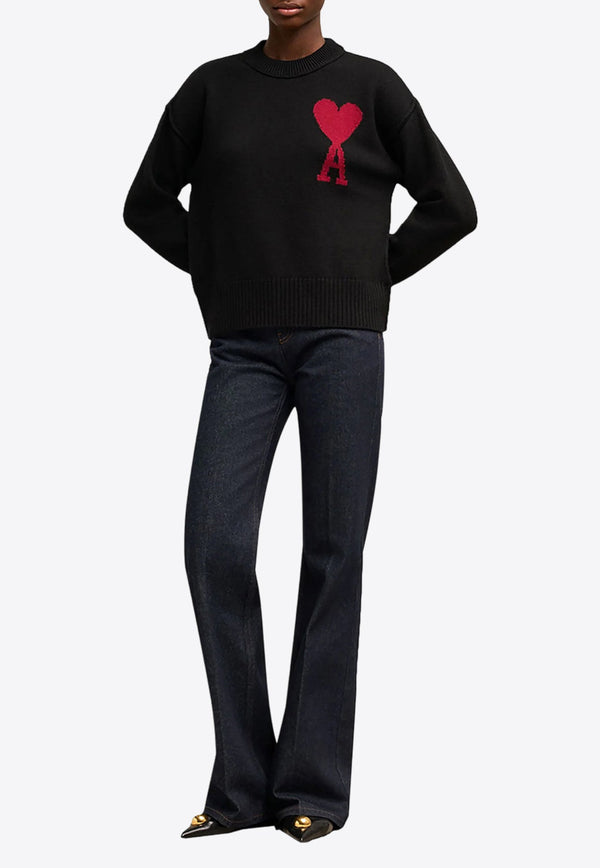 Ami De Coeur Intarsia Knit Wool Sweater