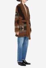 Jacquard Cashmere Fringed Cardigan