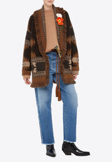 Jacquard Cashmere Fringed Cardigan