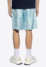 Barocco Print Silk Shorts