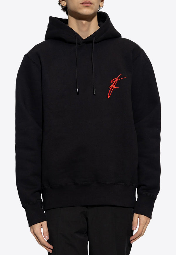 Logo Embroidered Drawstring Hoodie