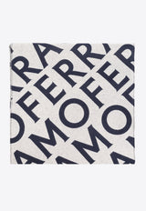 All-Over Logo Print Wool Scarf