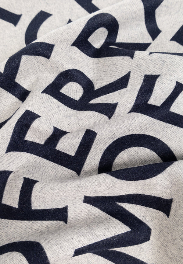 All-Over Logo Print Wool Scarf