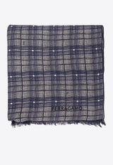 Logo Fringed Wool Scarf