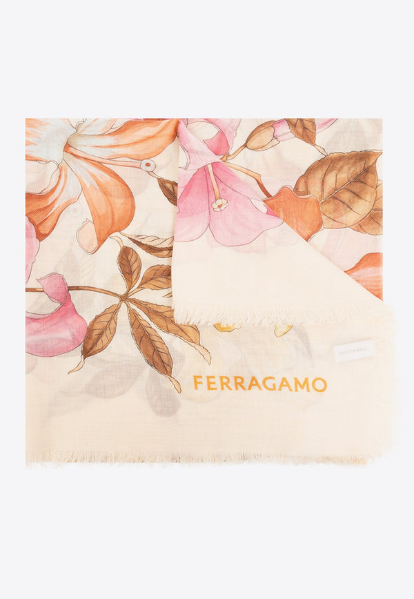 Floral Print Cashmere Scarf