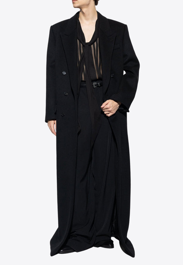 Double-breasted Long Wool Coat