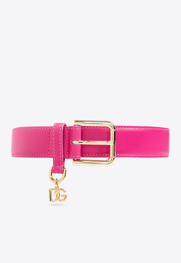 Logo Charm Leather Belt