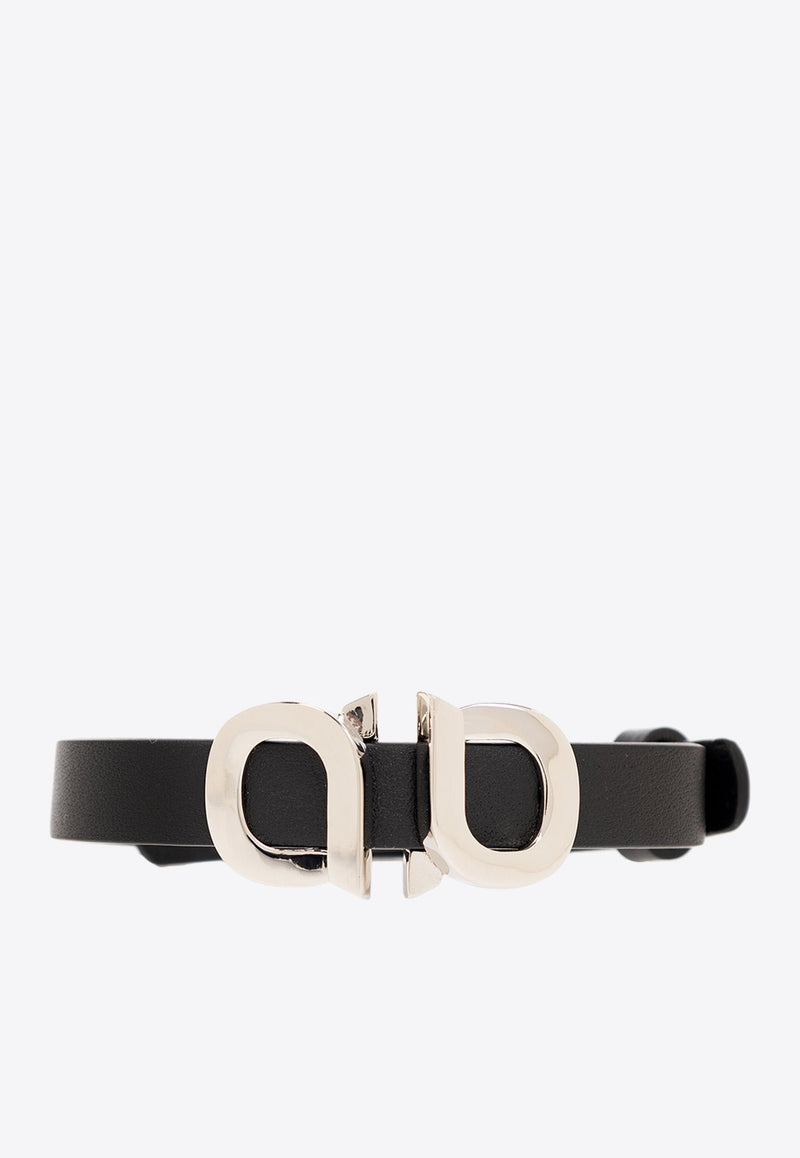 Gancini Buckle Leather Bracelet