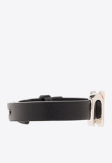 Gancini Buckle Leather Bracelet