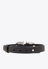 Gancini Buckle Leather Bracelet