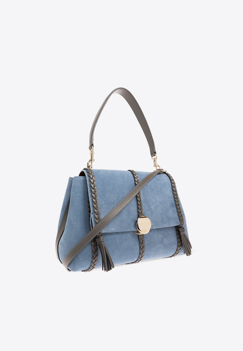 Medium Penelope Suede Shoulder Bag