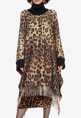 Leopard Print Sleeved Poncho