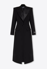 Single-Breasted Wool Long Coat