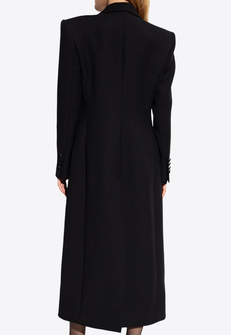 Single-Breasted Wool Long Coat