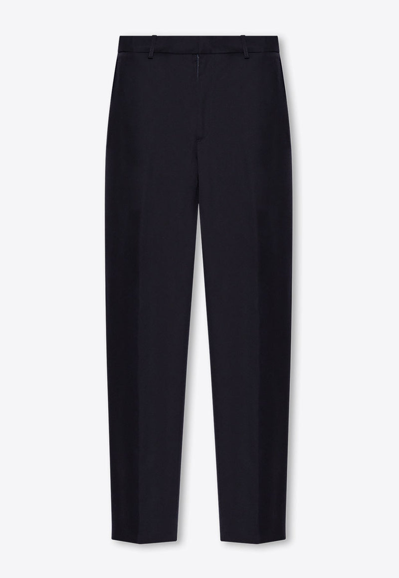 Pleated Wool Straight Pants