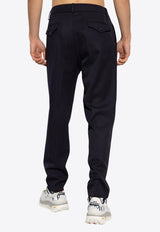 Pleated Wool Straight Pants