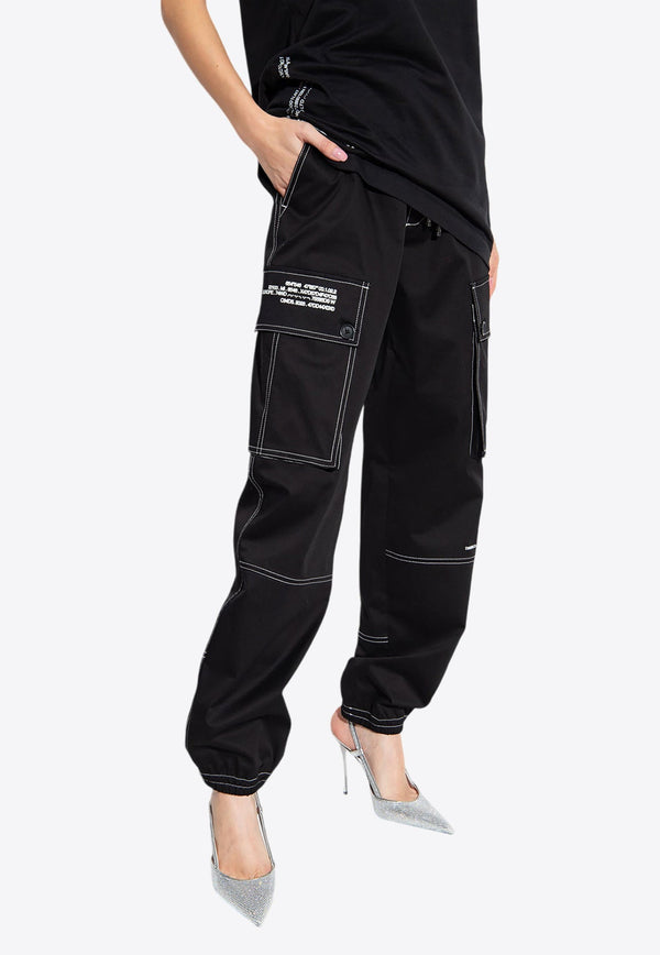 Contrast Stitch Logo Cargo Pants