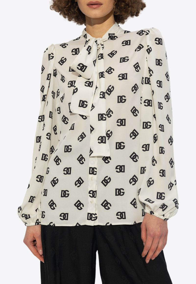 All-Over DG Logo Silk Shirt