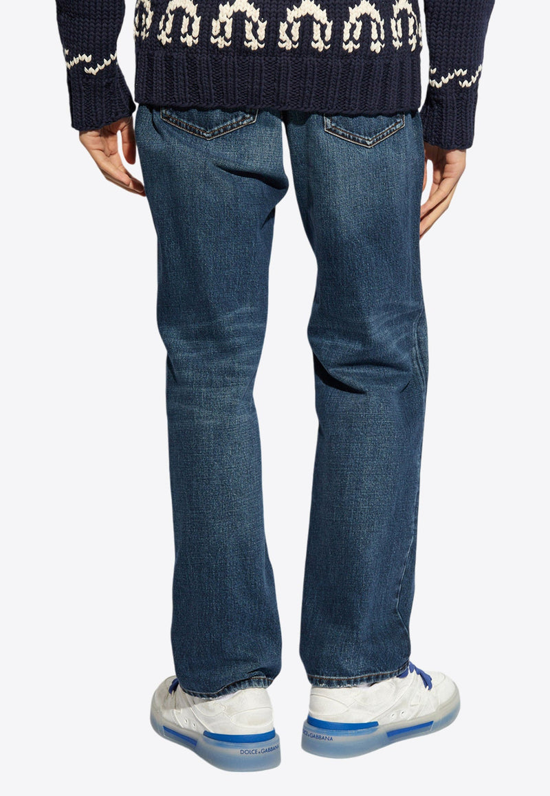 Logo Plaque Straight-Leg Jeans