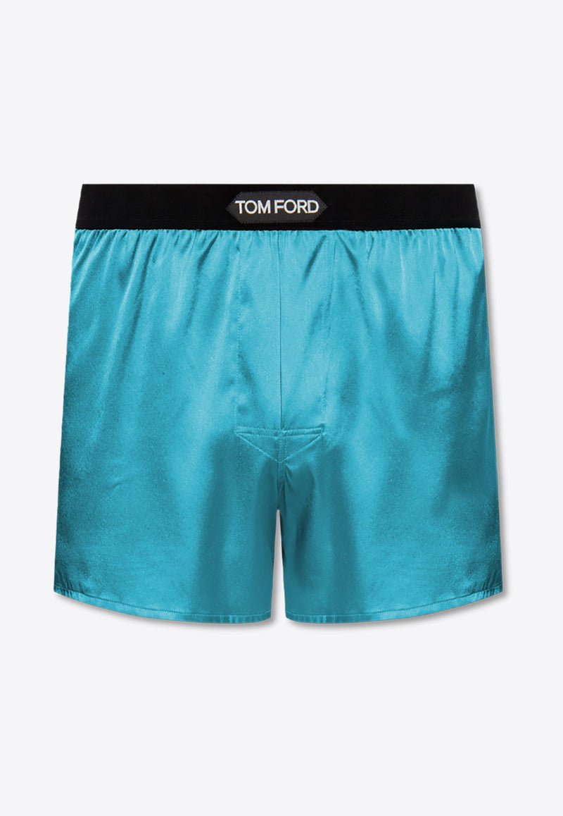 Logo Waistband Silk Boxer Shorts