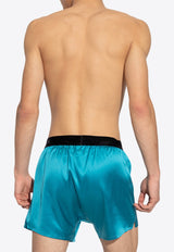 Logo Waistband Silk Boxer Shorts