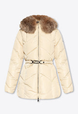 Loriot Fur-Trimmed Belted Down Jacket