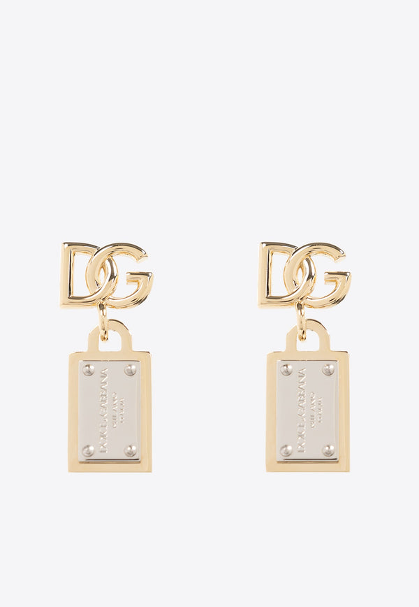 Logo Plaque DG Logo Drop Earrings