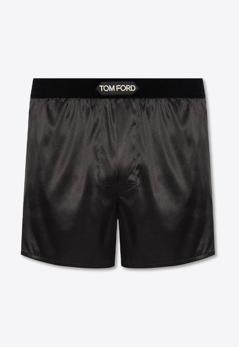 Logo Waistband Silk Boxer Shorts