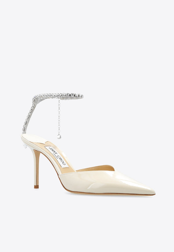 Saeda 85 Crystal Embellished Pumps in Patent Leather