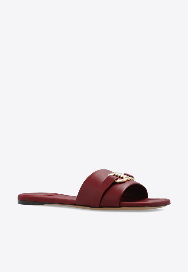 Leah Gancini Leather Flat Sandals