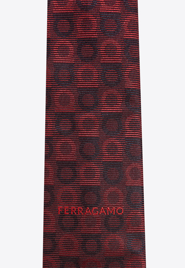 Gancini Jacquard Silk Tie