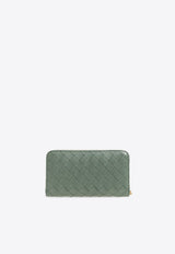 Intrecciato Leather Zip-Around Wallet