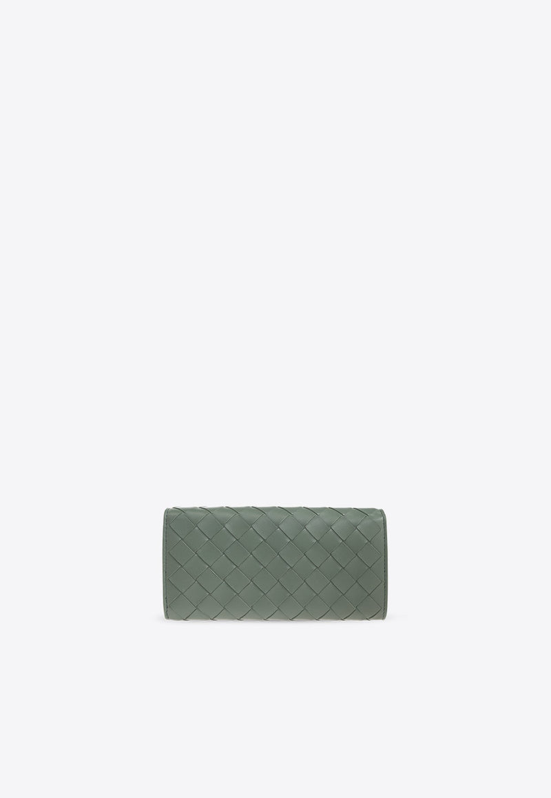 Large Intrecciato Leather Wallet