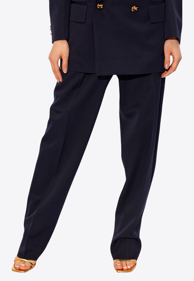 High-Waist Tailored Wool Pants