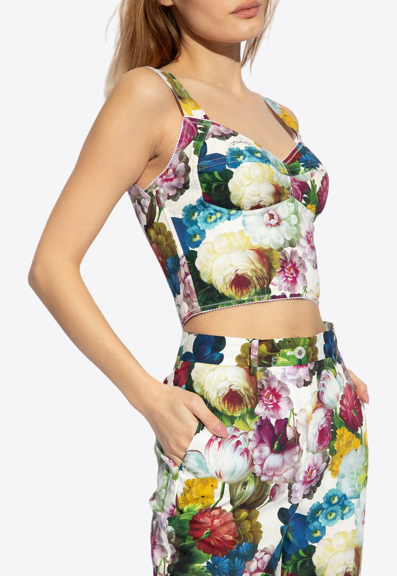 Floral Print Cropped Corset Top