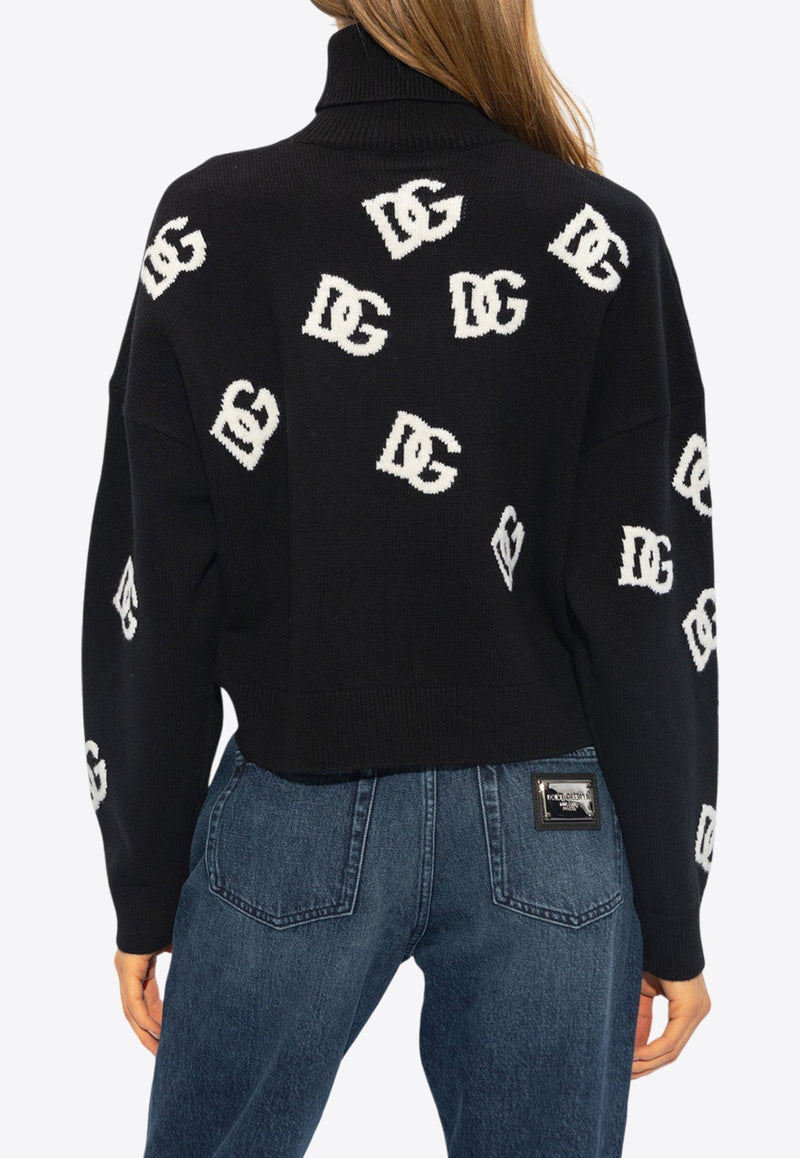 DG Logo Wool Turtleneck Sweater