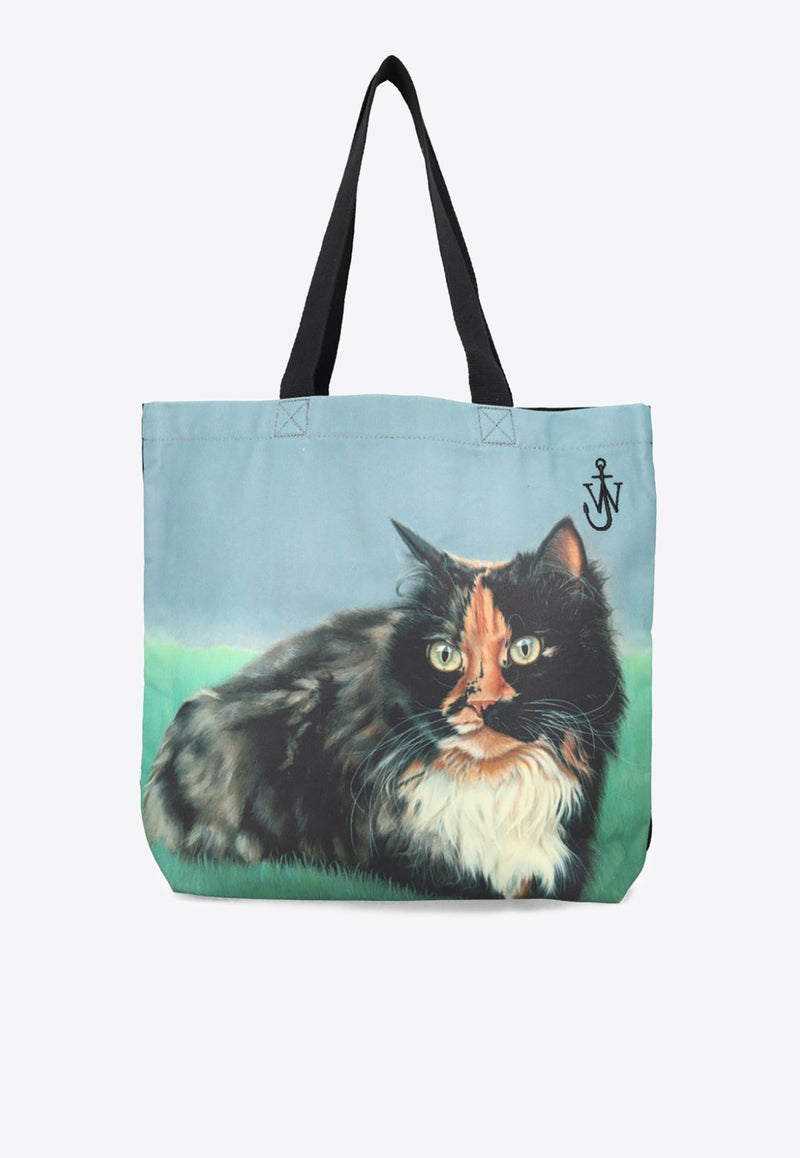 Cat Print Canvas Tote Bag