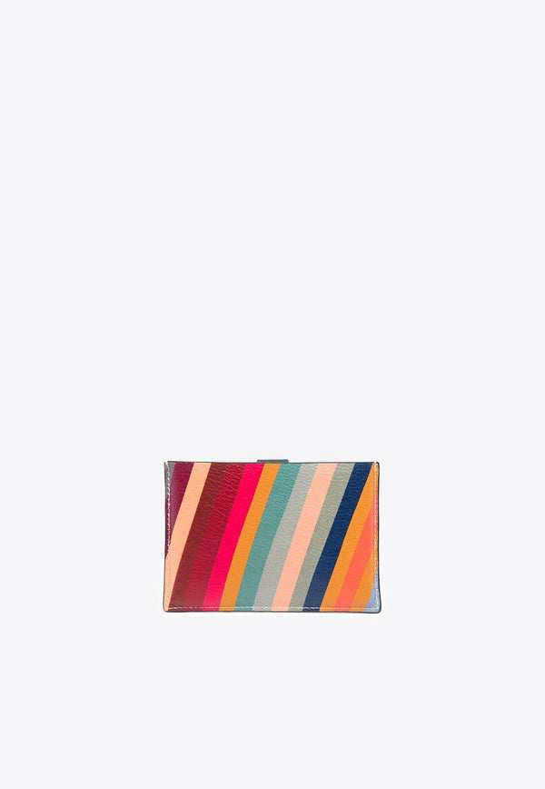 Swirl Print Leather Cardholder