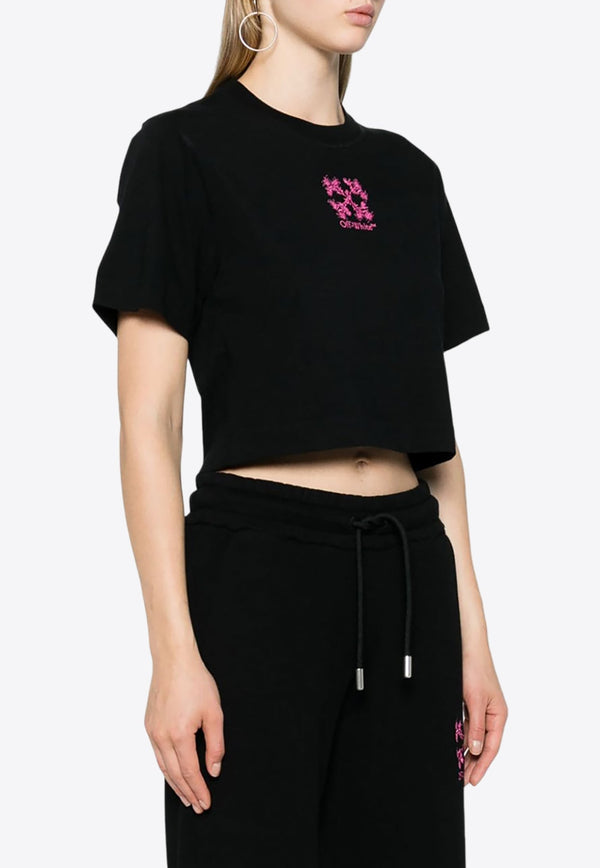 Embroidered Arrows Cropped T-shirt