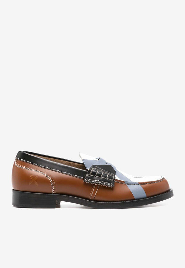 Colorblocked Calf Leather Loafers