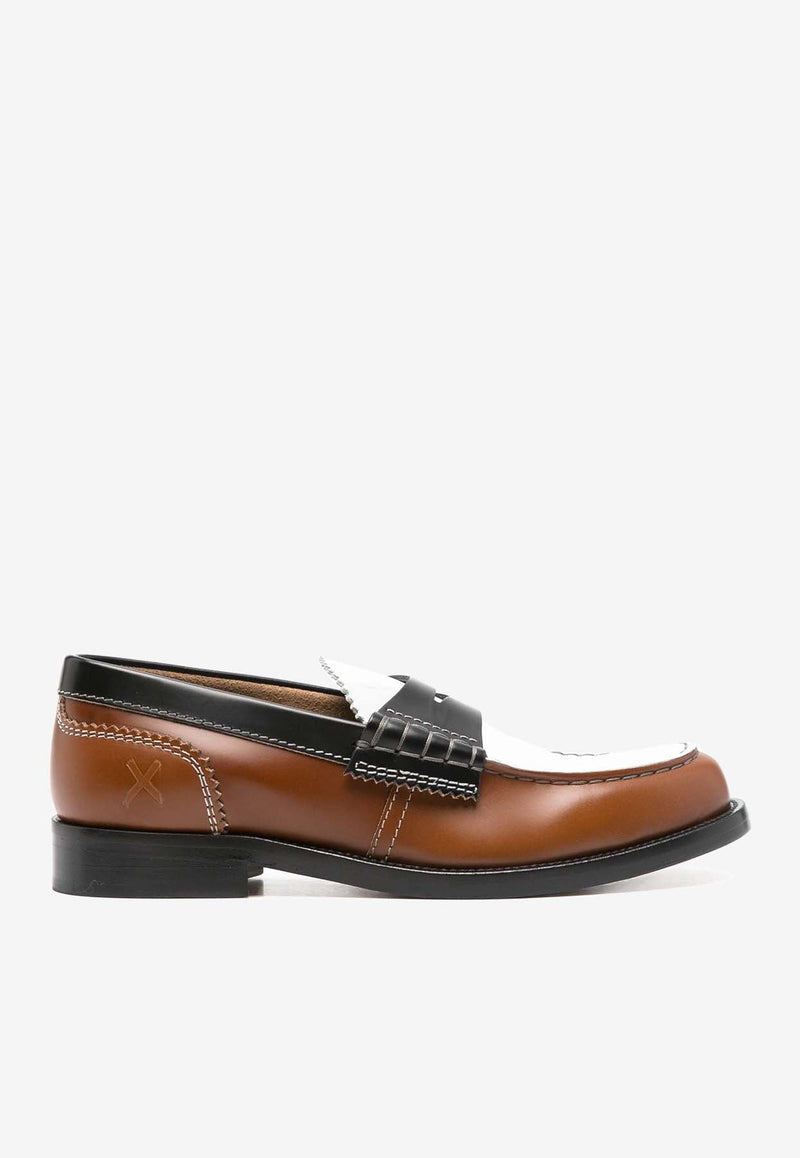 Colorblocked Calf Leather Loafers