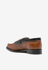 Colorblocked Calf Leather Loafers