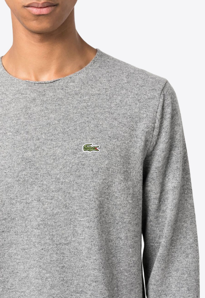 X Lacoste Intarsia Knit Logo Wool Sweater