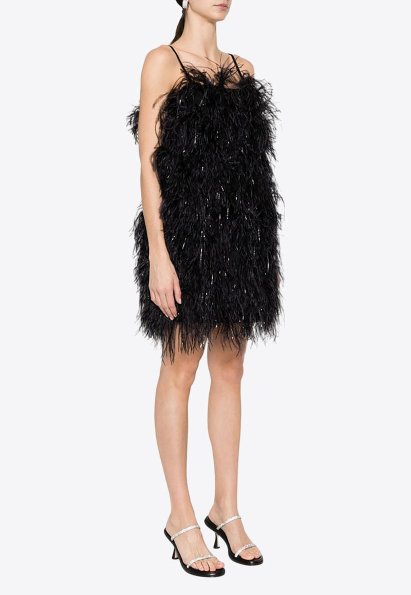 Ostrich Feather Mini Dress