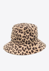 Leopard Print Wool Bucket Hat